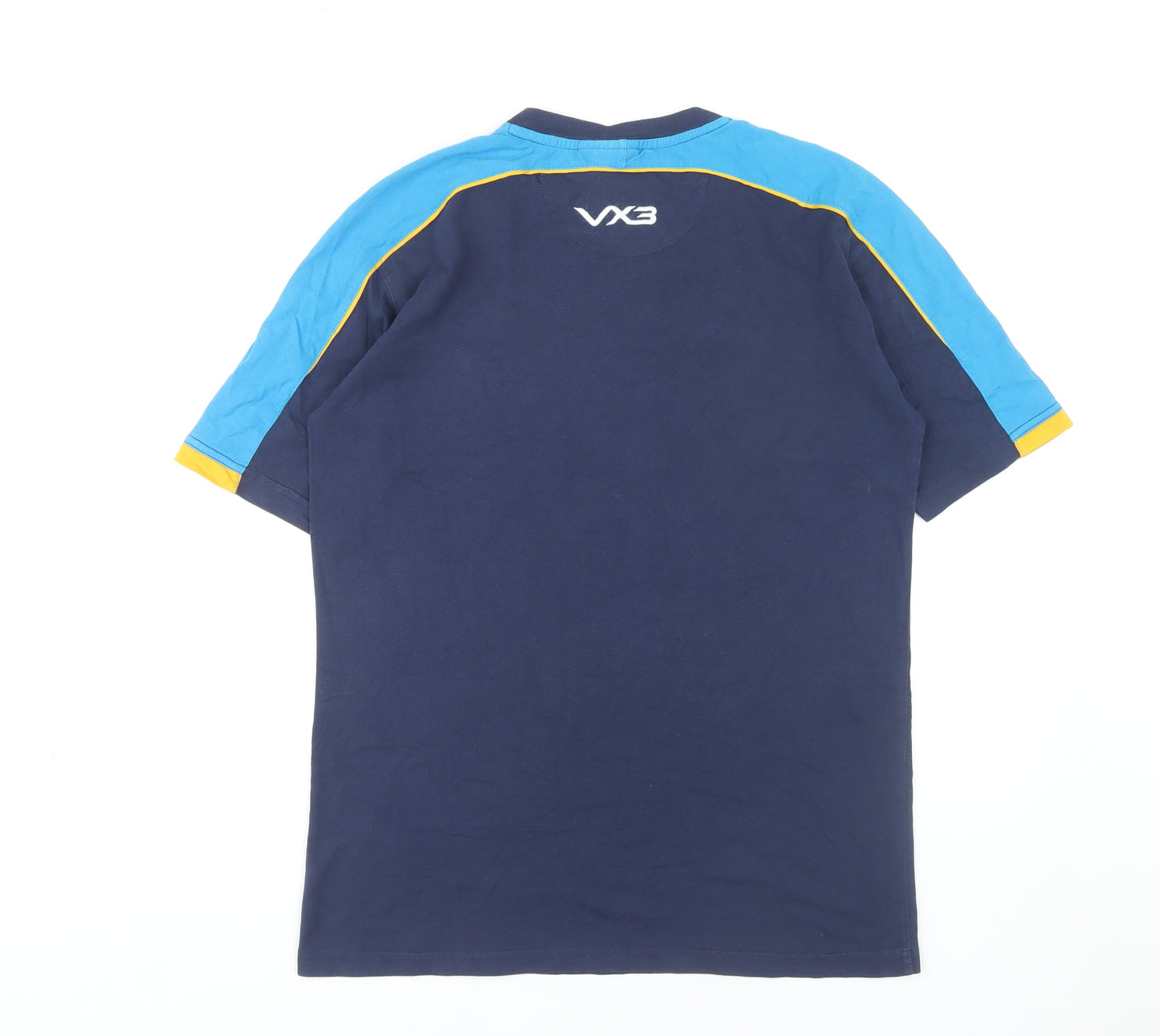 VX3 Men's Blue Rugby T-Shirt Size L Breathable Short Sleeve