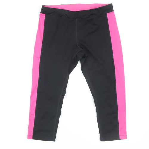 Nike Women's Black and Pink Leggings - M