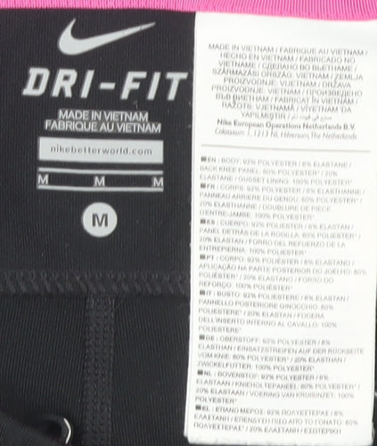 Nike Women's Black and Pink Leggings - M