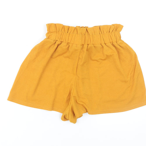 PrettyLittleThing Women's Yellow Paperbag Shorts, Size 14