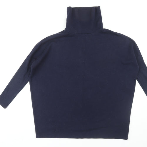 Warehouse Women's Blue Roll Neck Pullover Jumper