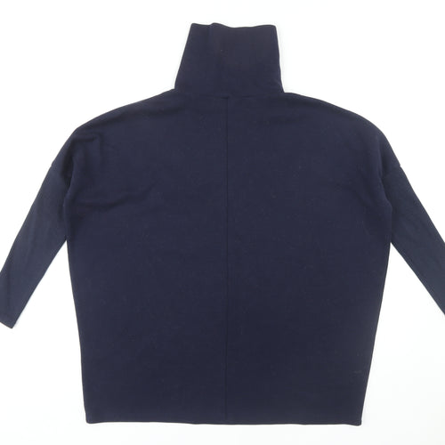 Warehouse Women's Blue Roll Neck Pullover Jumper