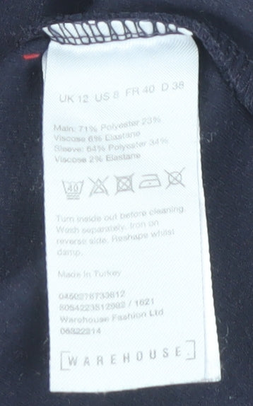 Warehouse Women's Blue Roll Neck Pullover Jumper