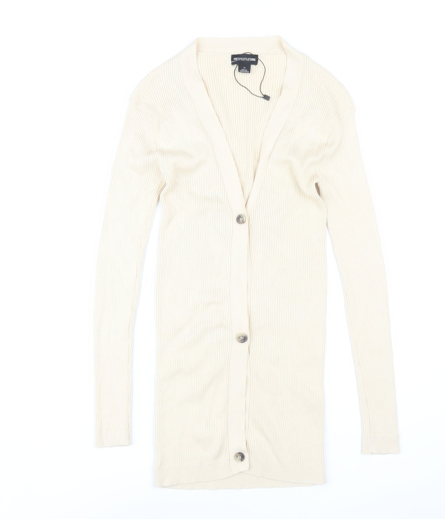 PrettyLittleThing Women's Beige XS Cardigan