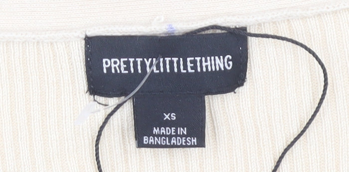 PrettyLittleThing Women's Beige XS Cardigan