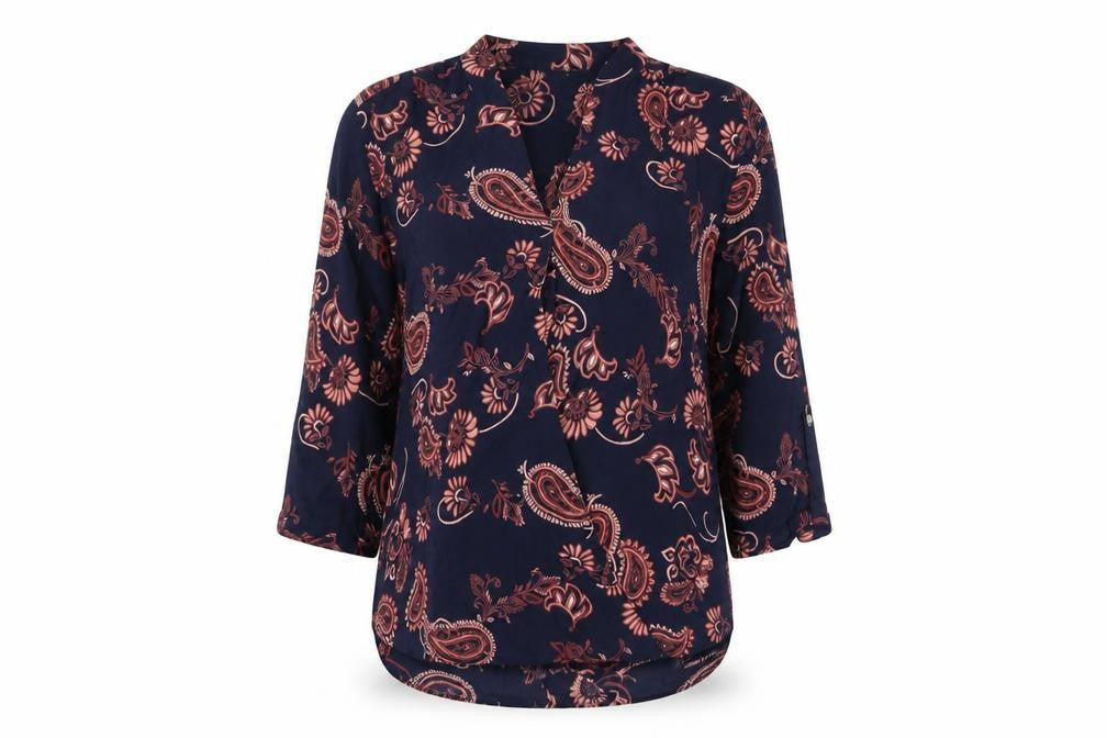 Front view of M&Co Women's Multicoloured Paisley Blouse, size 12