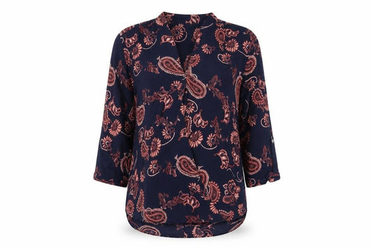 Front view of M&Co Women's Multicoloured Paisley Blouse, size 12