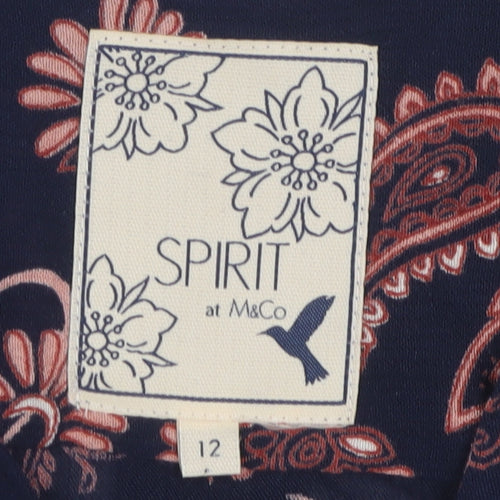 M&Co Women's Multicoloured Paisley Blouse Size 12