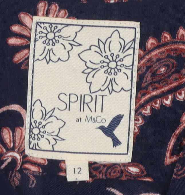 M&Co Women's Multicoloured Paisley Blouse Size 12