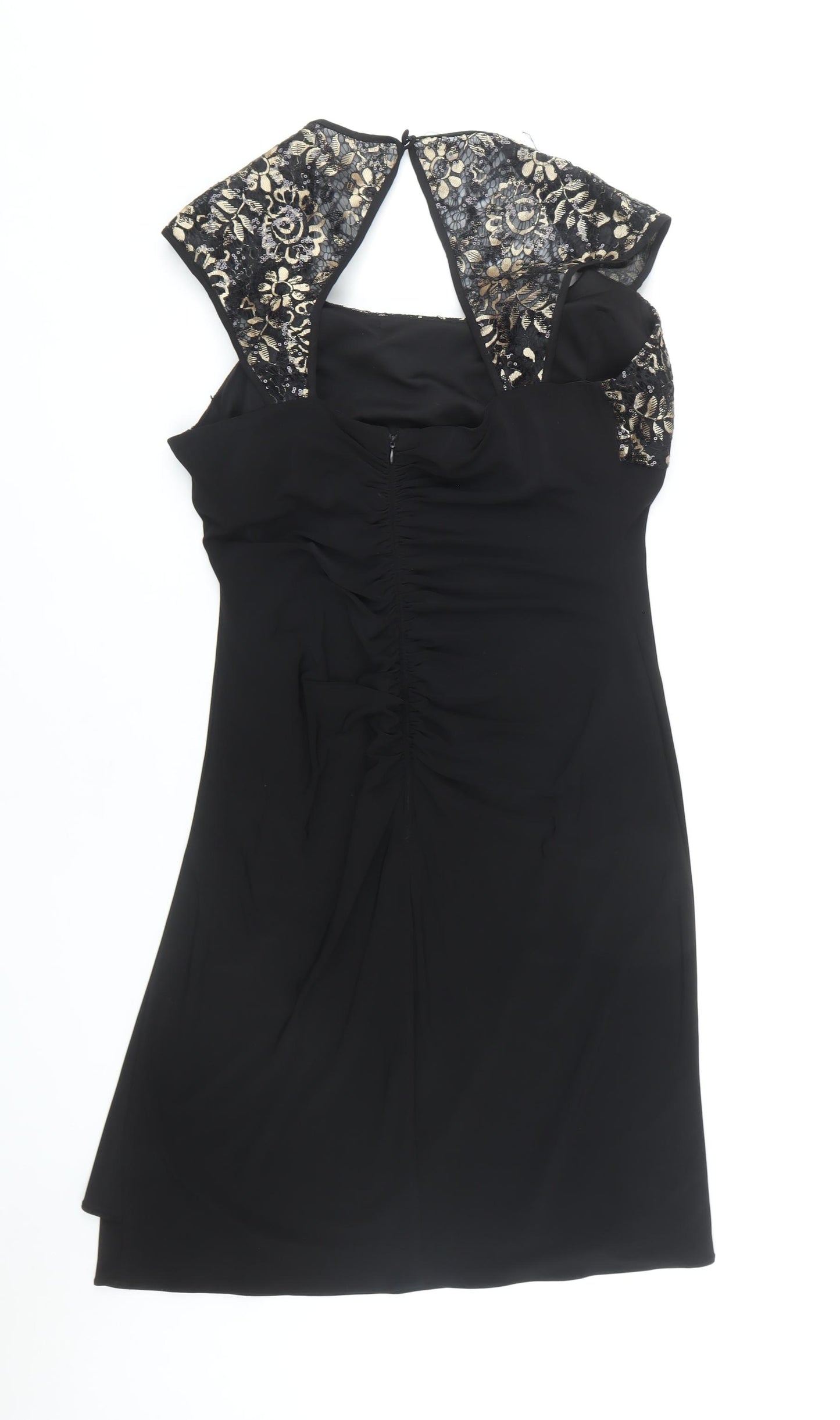 R&M Richards Women's Black Floral Lace Sheath Dress Sz 16