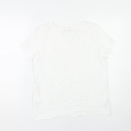 Fluid Women's White Cotton T-Shirt, Size 14