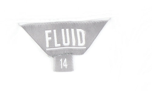 Fluid Women's White Cotton T-Shirt, Size 14
