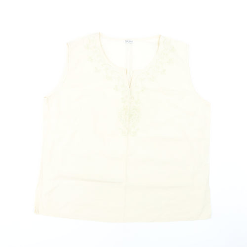 Daiwei Women's Ivory Sleeveless Blouse 2XL