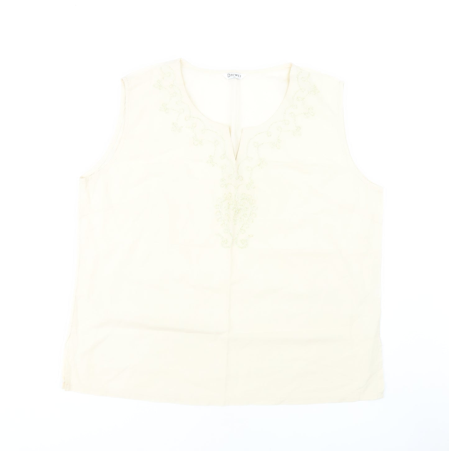 Daiwei Women's Ivory Sleeveless Blouse 2XL