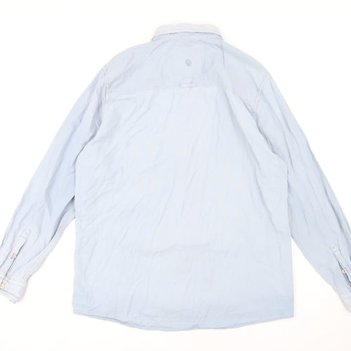 Fat Face Men's Blue XL Button-Up Cotton Shirt