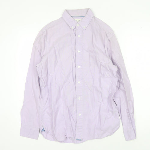 Jasper Conran Men's Purple Cotton Button-Up Shirt M