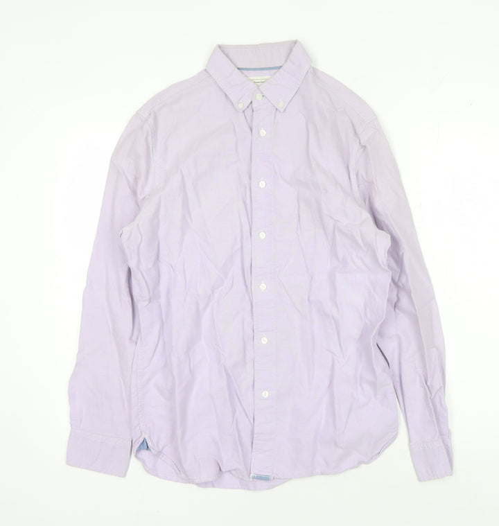 Jasper Conran Men's Purple Cotton Button-Up Shirt M