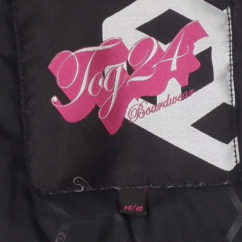 Tog 24 Women's Black Hooded Puffer Jacket Size 14