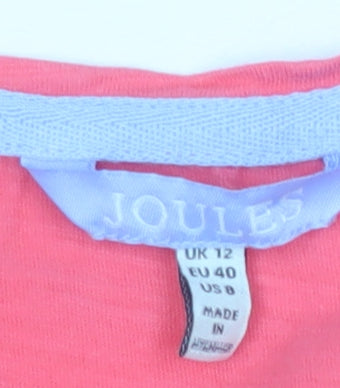 Joules Women's Pink Sleeveless Cotton Tank Top UK 12