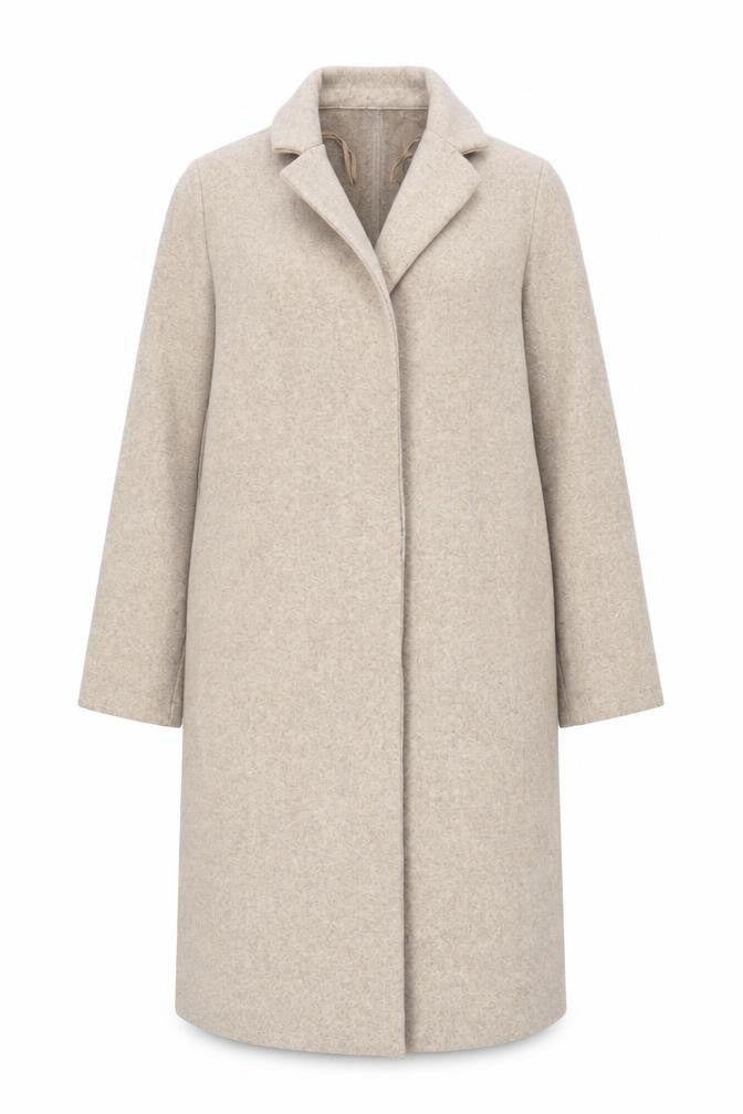 Zara Women's Beige Long Coat, Size L, Polyester