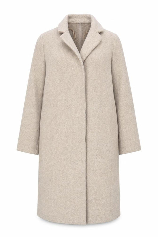 Zara Women's Beige Long Coat, Size L, Polyester