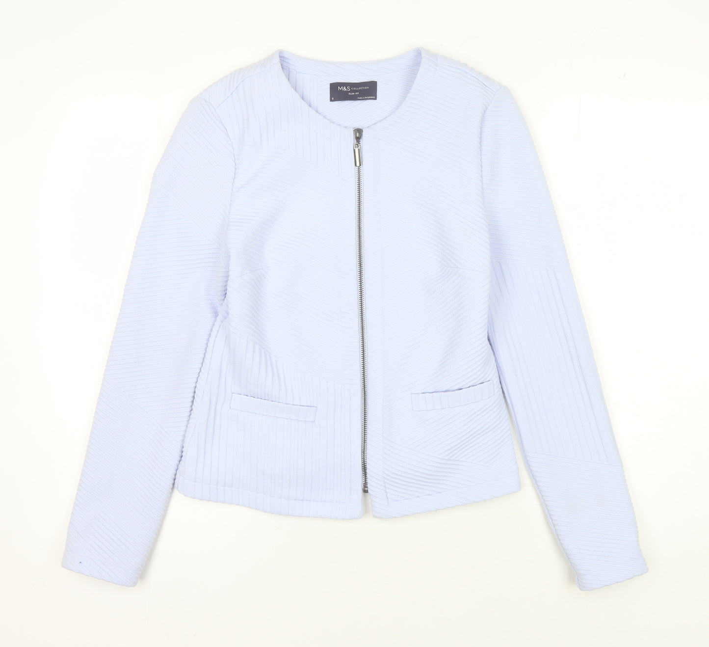 Marks and Spencer Women's Blue Slim Fit Jacket, Size 8