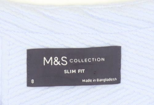 Marks and Spencer Women's Blue Slim Fit Jacket, Size 8