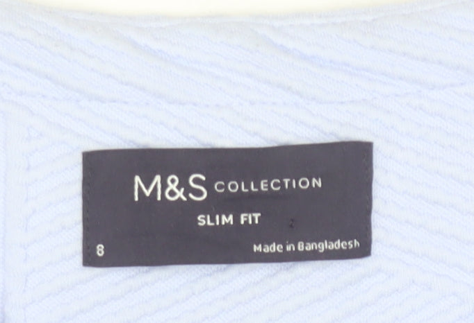 Marks and Spencer Women's Blue Slim Fit Jacket, Size 8