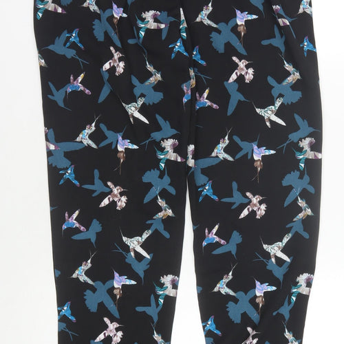 Oasis Women's Black Animal Print Trousers Size 12