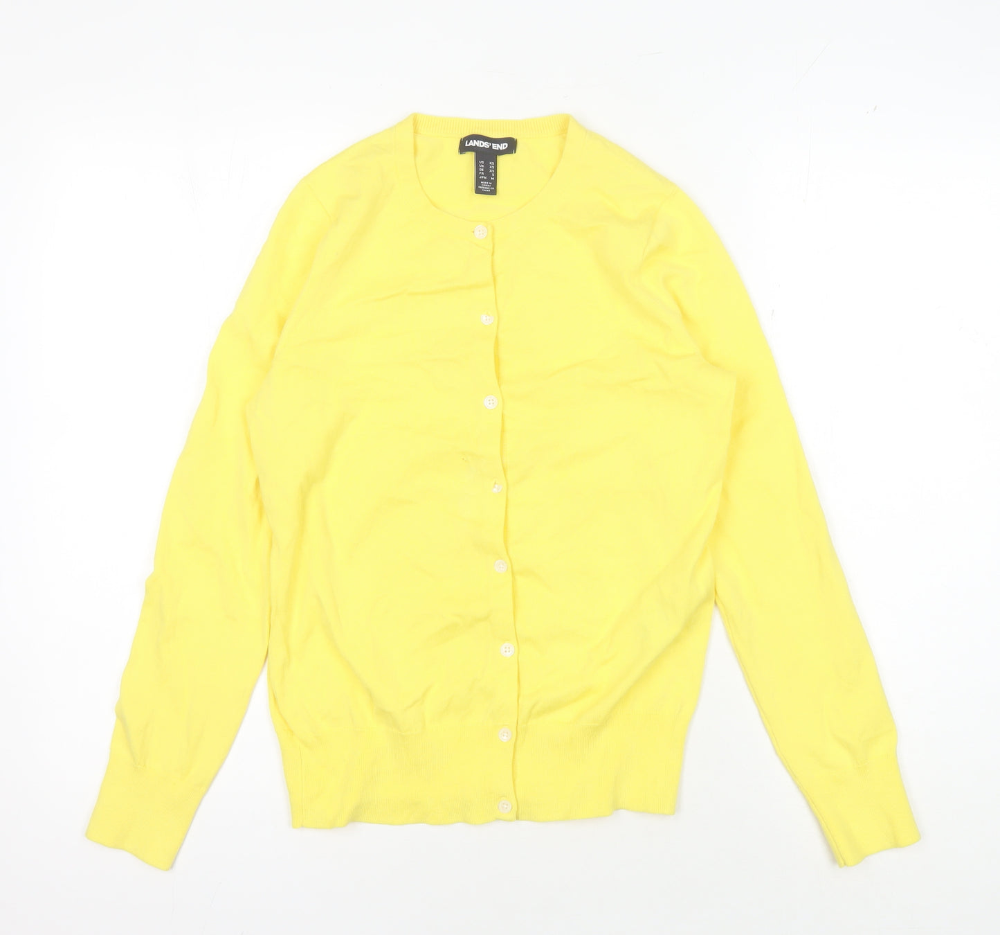 Lands' End Women's Yellow XS Cardigan, Long Sleeves, Casual