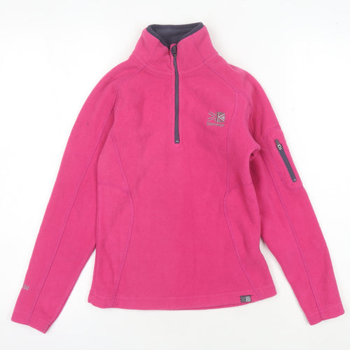 Karrimor Girls Pink 1/4 Zip Fleece Sweatshirt 7-8 Years