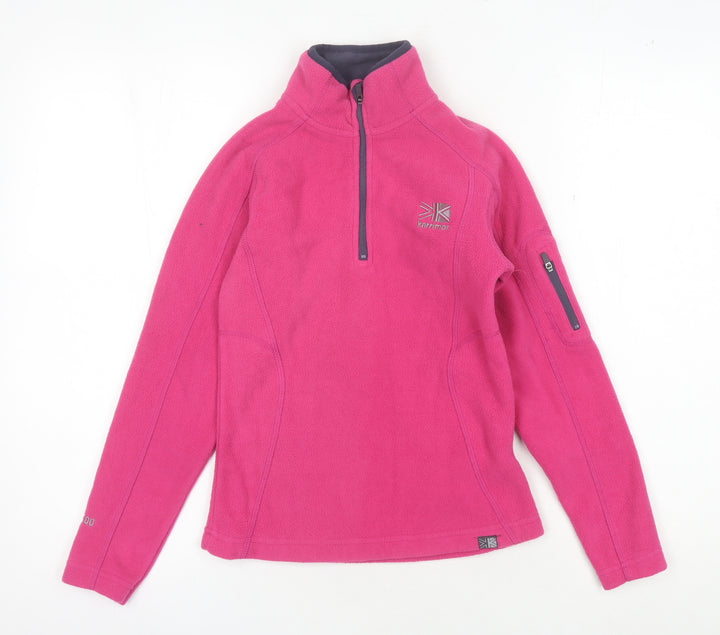 Karrimor Girls Pink 1/4 Zip Fleece Sweatshirt 7-8 Years