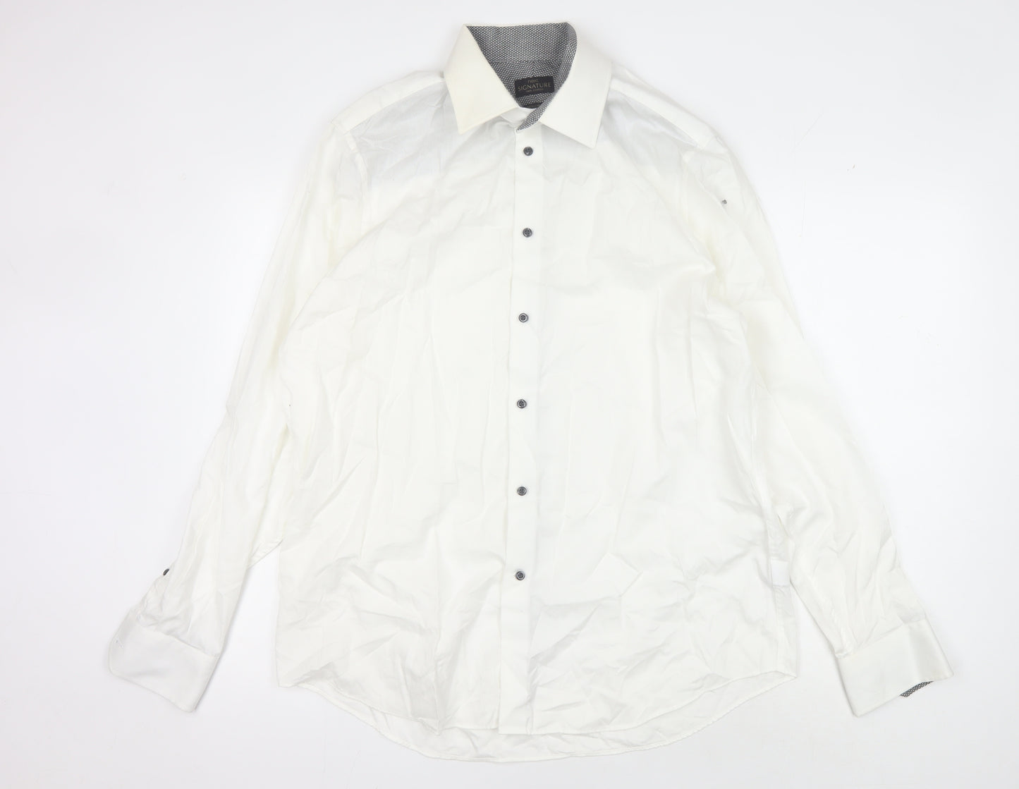 Next Men's White Regular Fit Dress Shirt 17 Collar