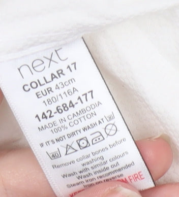 Next Men's White Regular Fit Dress Shirt 17 Collar