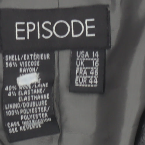 Episode Women's Grey Blazer Size 16