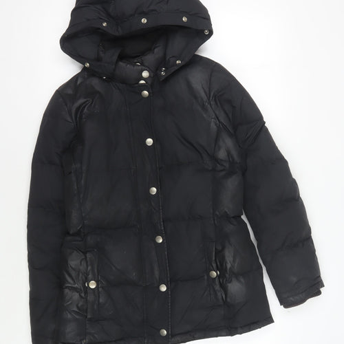 GAP Men's Black Hooded Puffer Jacket, Size S, Casual Winter Wear