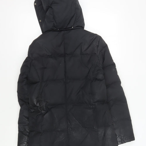 GAP Men's Black Hooded Puffer Jacket, Size S, Casual Winter Wear