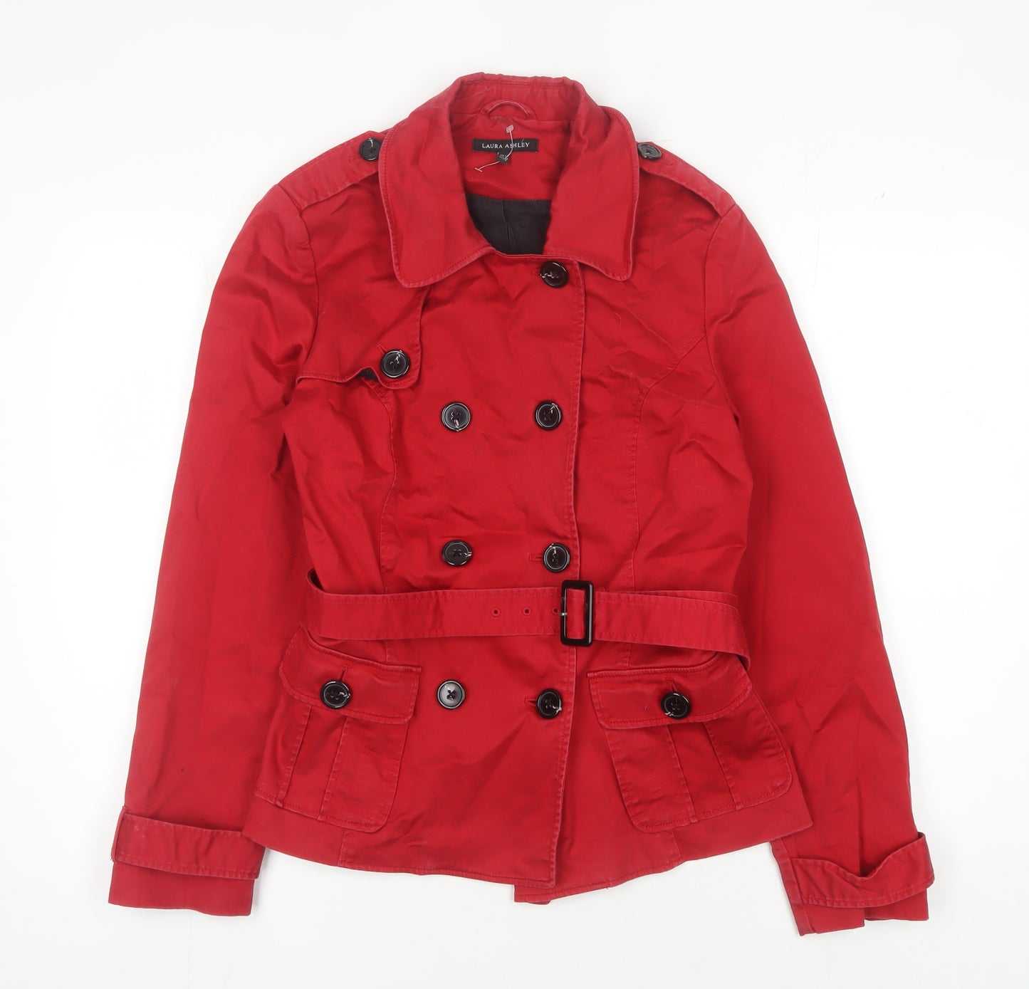 Laura Ashley Women's Red Trench Coat Size 16