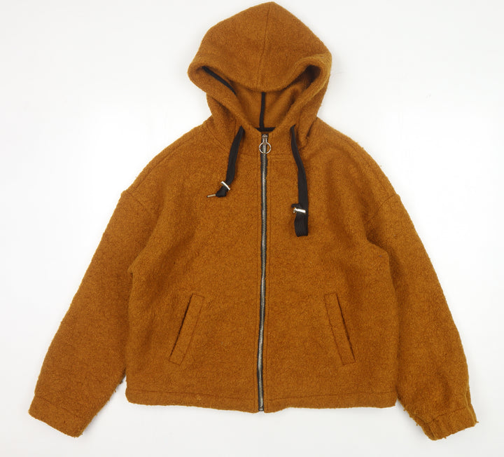 Forever 21 Men's Brown Hooded Jacket Size M Autumn