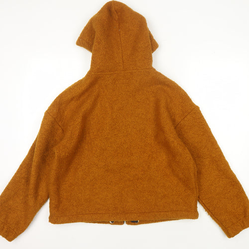 Forever 21 Men's Brown Hooded Jacket Size M Autumn