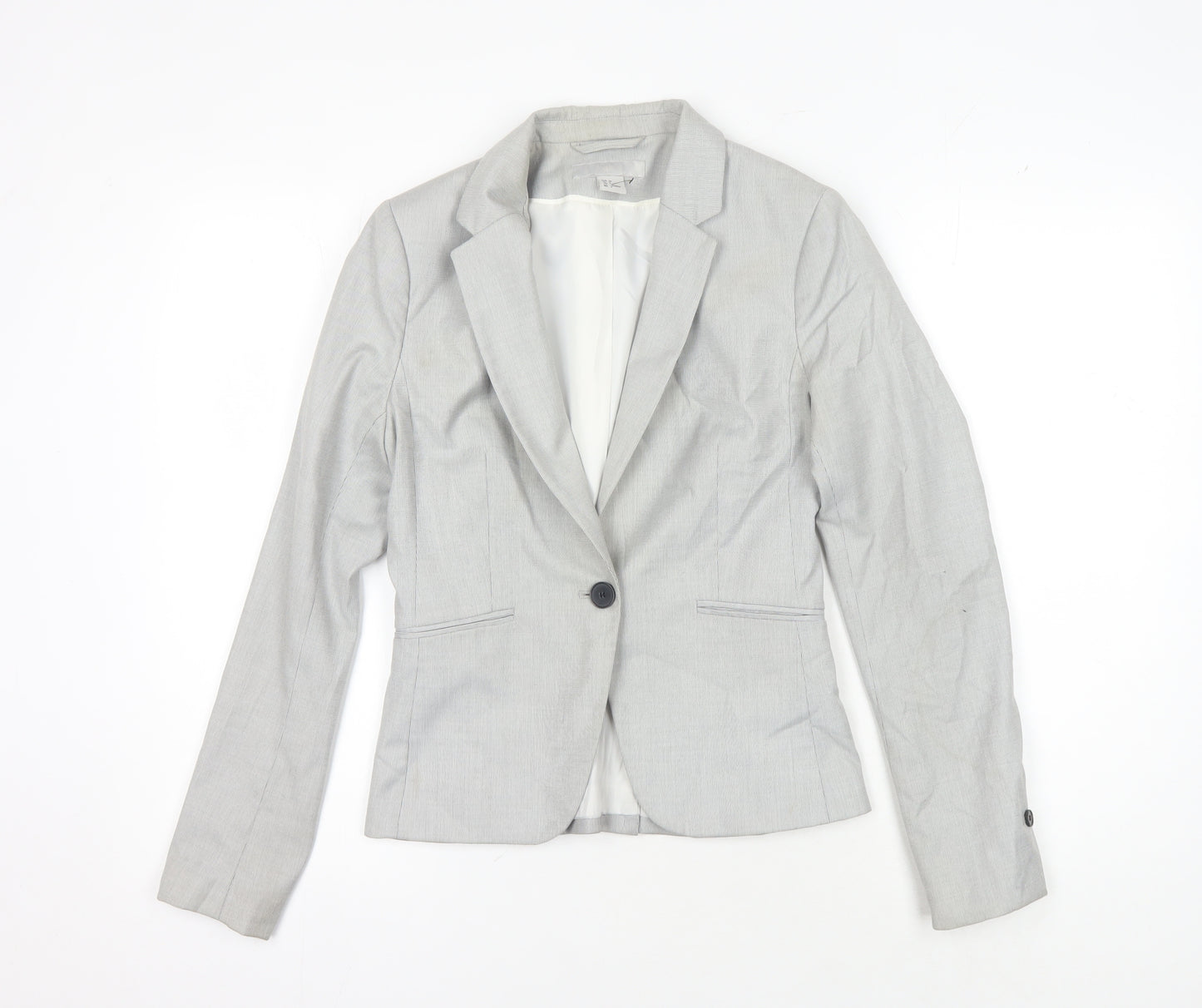 H&M Women's Grey Blazer, Size 6, Slim Fit, Business