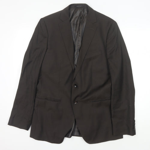 Zara Men's Brown Wool Blazer Classic Fit Size 40