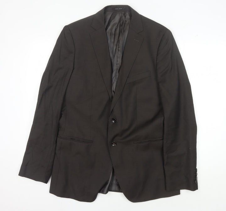 Zara Men's Brown Wool Blazer Classic Fit Size 40