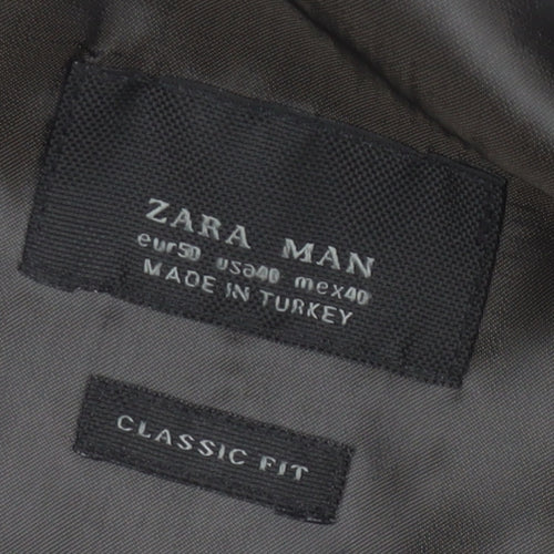 Zara Men's Brown Wool Blazer Classic Fit Size 40