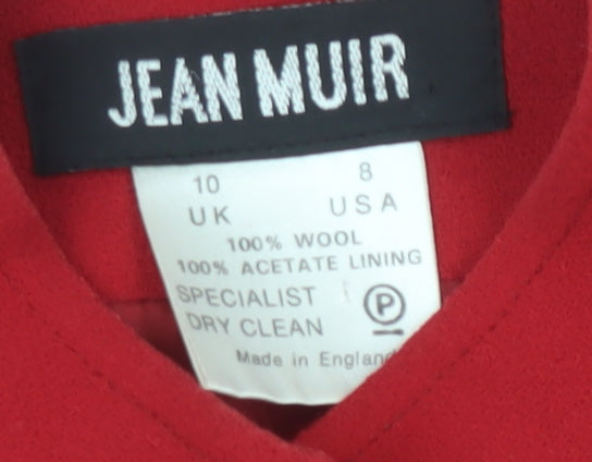 Jean Muir Women's Red Long Wool Coat Size 10