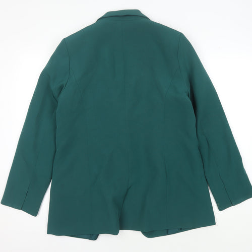 M&Co Women's Green Blazer Size 14 Notch Lapel