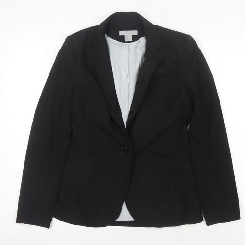 H&M Women's Black Blazer Size 8 Regular Fit