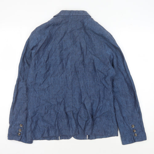 East Women's Blue Blazer - Size 12, Cotton, Casual