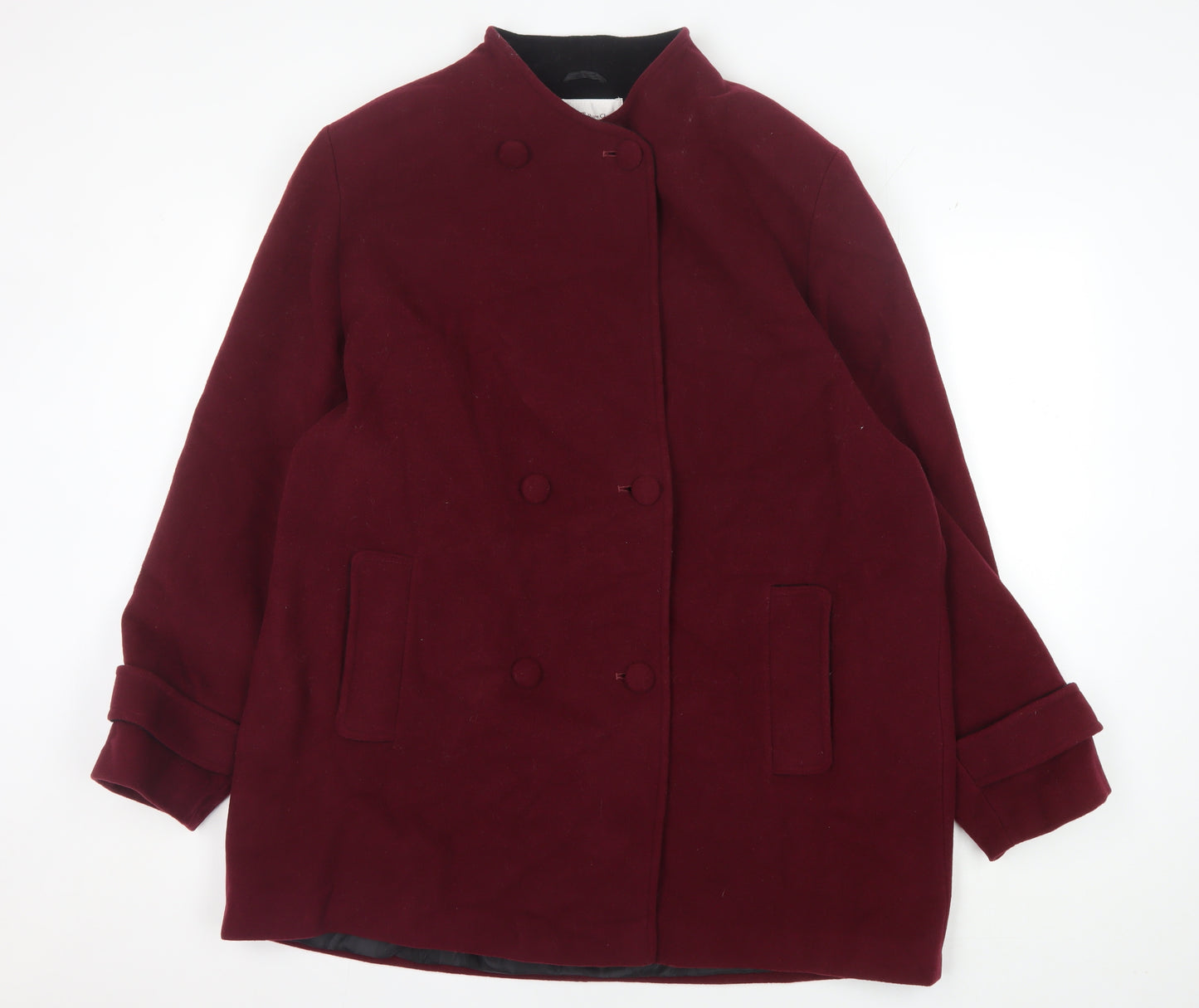 EWM Women's Red Wool Blend Button Coat Size 22
