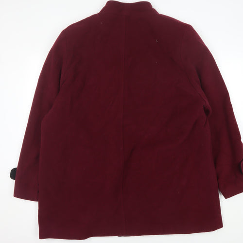 EWM Women's Red Wool Blend Button Coat Size 22